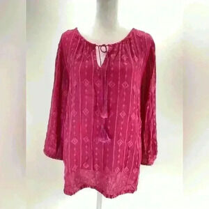 XL TOMMY BAHAMA Women Hot Pink Lightweight Blouse Shirt A26 X large